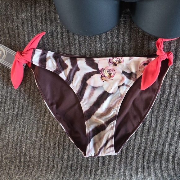 Floral Zebra Safari Print String Bikini Set - Picture 2 of 2